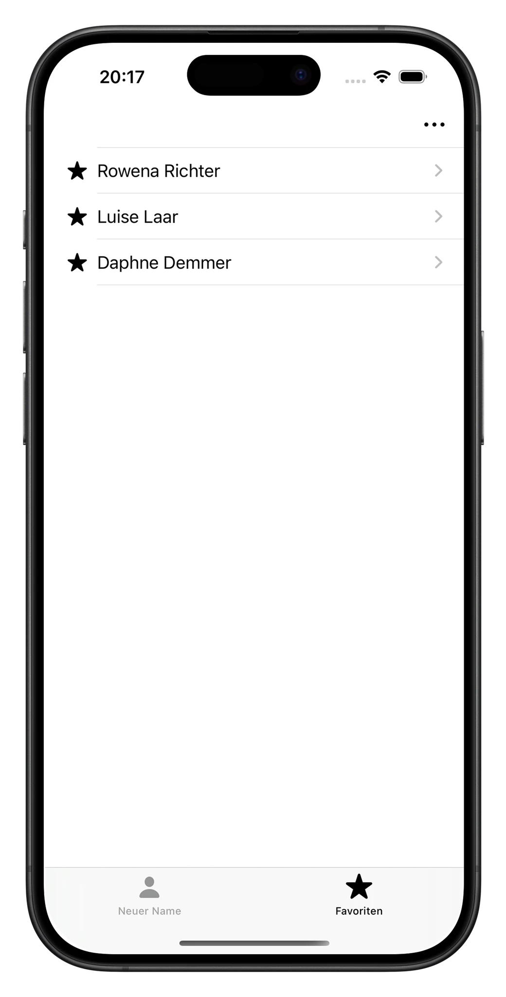Character Creator — favorites