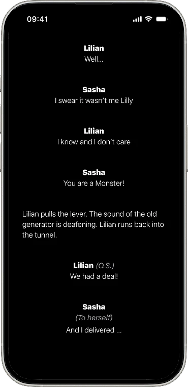 Dialog Pro — dialog view, dark