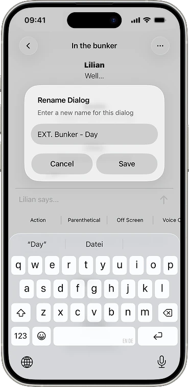 Dialog Pro — renaming a dialog