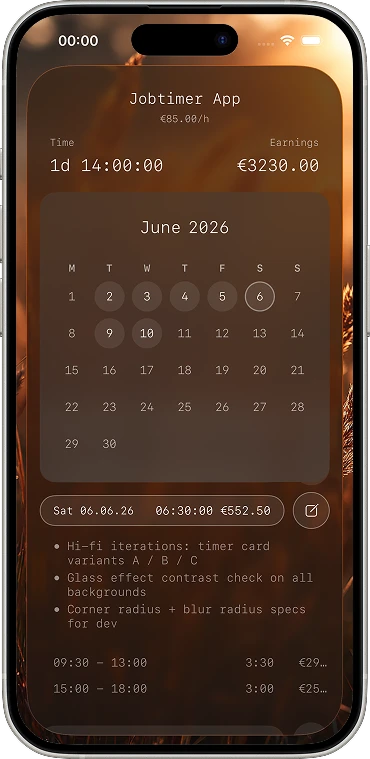 Freelancer — job entry